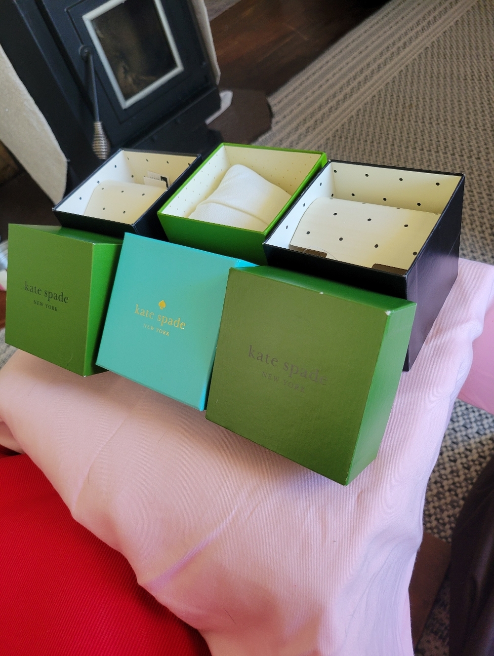 kate spade green and teal jewelry box set